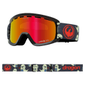 Main view of the Dragon LilD Goggles in LIL KAIJU and RED colourway, kids's model