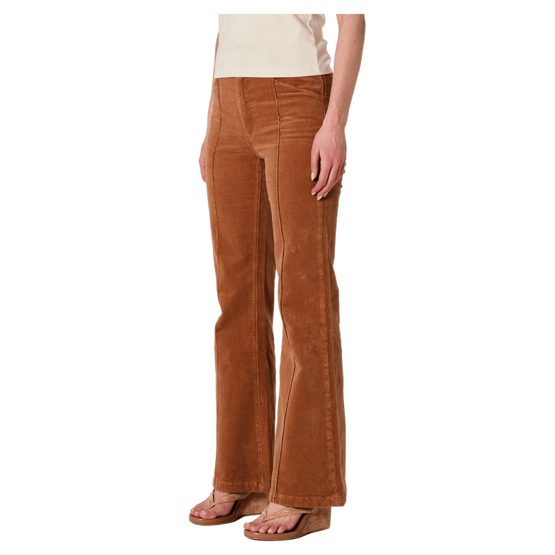 Side full view of women in Eastcoast Flare Deco Jeans in colour Teddy