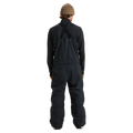 Back view of black Quiksilver Altostratus Street Gore-Tex bib snowboard pants with adjustable suspenders.
