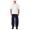 Front view of man in the Rollas Ezy Classic Tee in Colour Vintage White