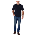 Front view of man in the Rollas Ezy Classic Tee in Colour Washed Black