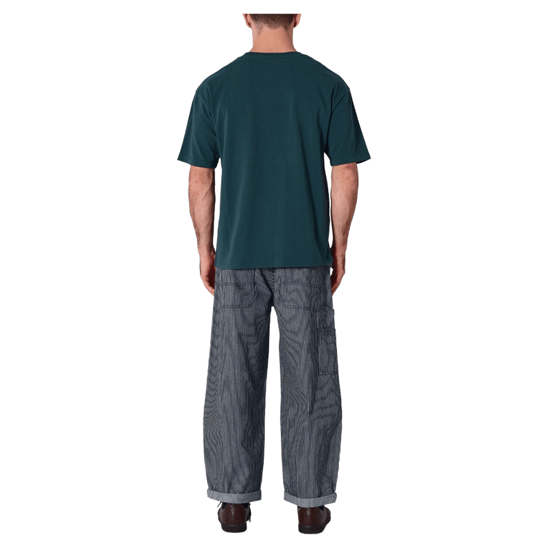 Back view of man in the Rollas Ezy Classic Tee in Colour Washed Pine