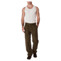 Front view of man in the Rollas Ezy Electric Jeans in colour Olive