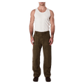 Front view of man in the  Rollas Ezy Electric Jeans in colour Olive
