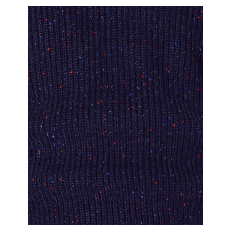 Fabric view of the Rollas Fishermans Tweed Crew in colour Dark Navy