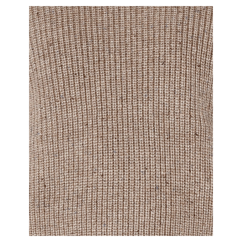 Fabric view of the Rollas Fishermans Tweed Crew in colour Linseed
