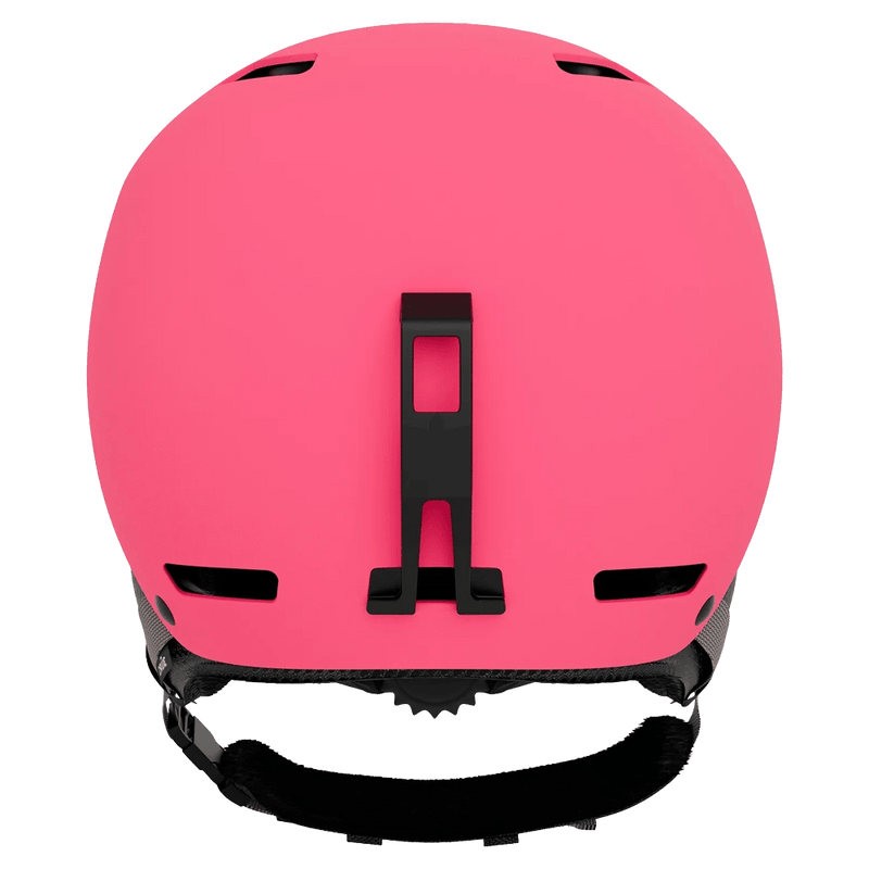 Back view of the Giro Crue MIPS Helmet in Matte Neon Pink colourway, KIDS's model