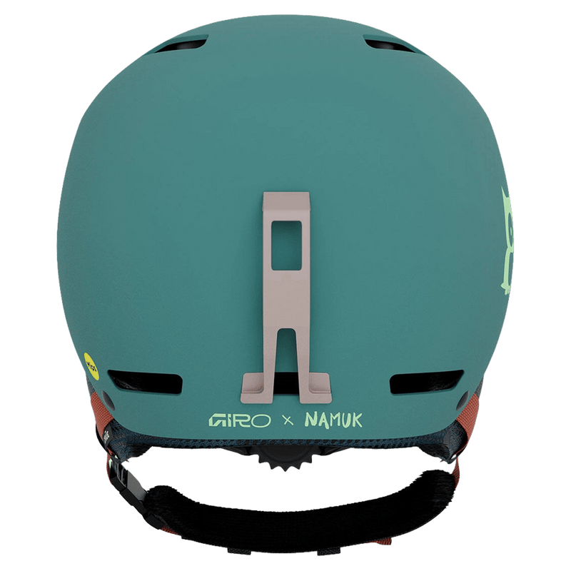 Back view of the Giro Crue MIPS Helmet in Namuk Jade Green colourway, KIDS's model