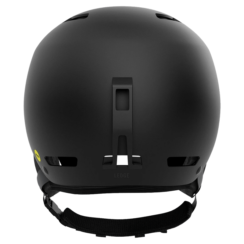 Back view of the Giro Ledge MIPS AF Helmet in Matte Black colourway, unisex's model
