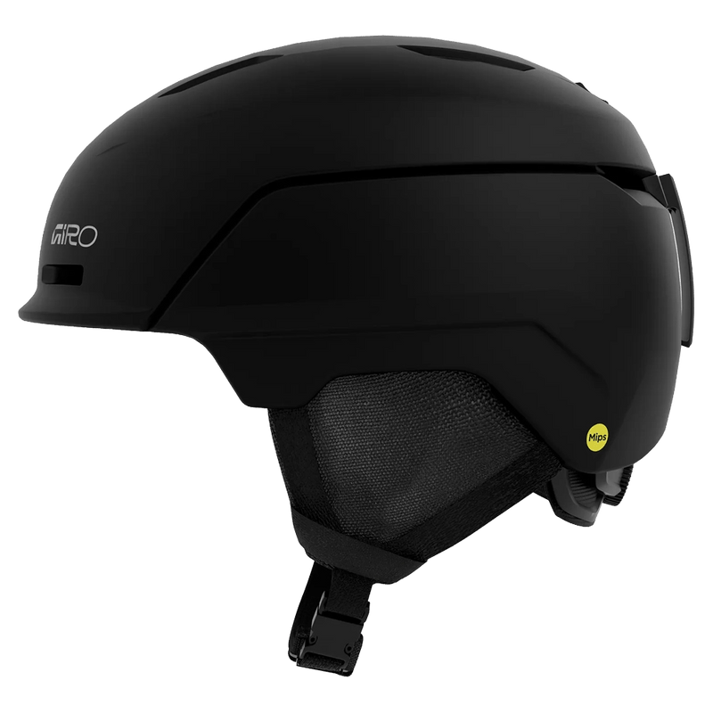 Side view of the Giro NEO II Helmet in Matte Black colourway, unisex's model