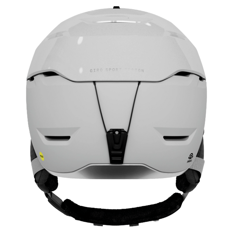 Back view of the Giro Tor MIPS Helmet in Gloss Matte Pearl Black colourway, unisex's model