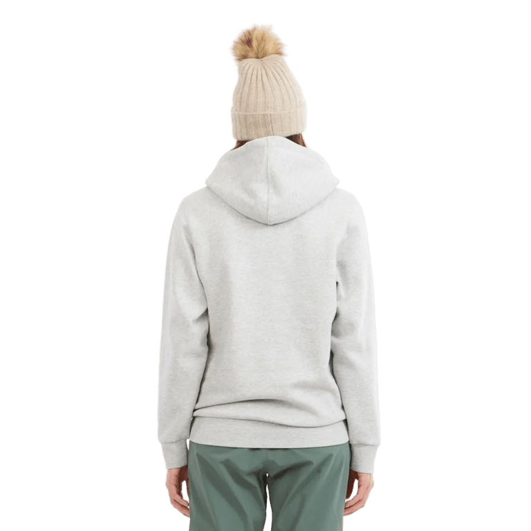 Woman´s back view of the XTM Hyams Hoodie in Light Grey colourway, unisex's model