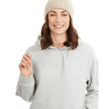 Detail view of the XTM Hyams Hoodie in Light Grey colourway, unisex's model