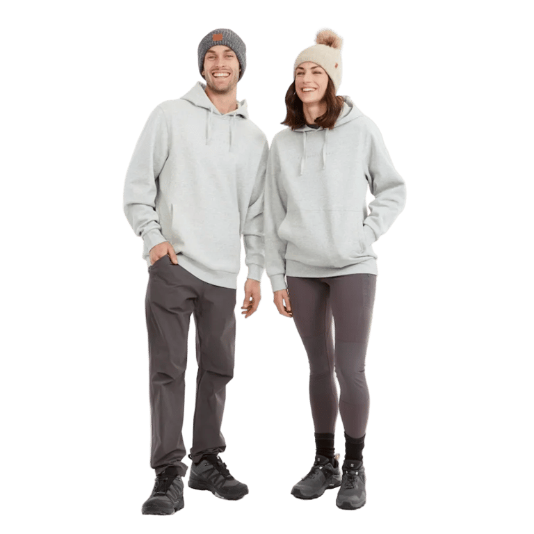Man and woman view of the XTM Hyams Hoodie in Light Grey colourway, unisex's model