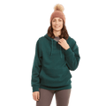 Front view of the XTM Hyams Hoodie in Pine colourway, unisex's model