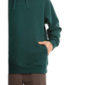 Pocket view of the XTM Hyams Hoodie in Pine colourway, unisex's model