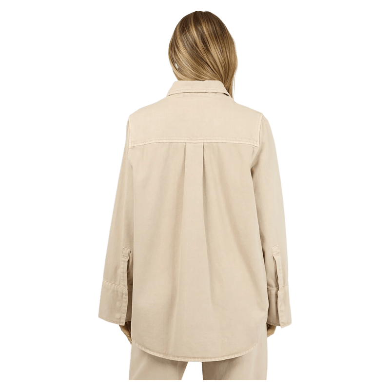 Back view of All About Eve Percy Shirt - Womens - in colour Beige.