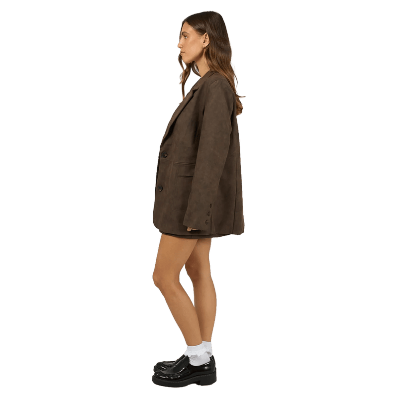 Side view of All About Eve Vanner Blazer - Womens in colour Coffee,