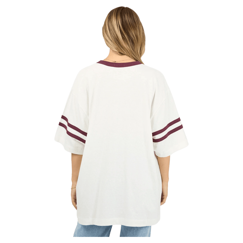 Back view of All About Eve Spritz Time Oversized Tee - Womens in colour Vintage White.