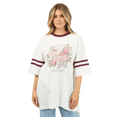 Close view of All About Eve Spritz Time Oversized Tee - Womens in colour Vintage White.
