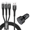 Dual USB Car Charger 3in1