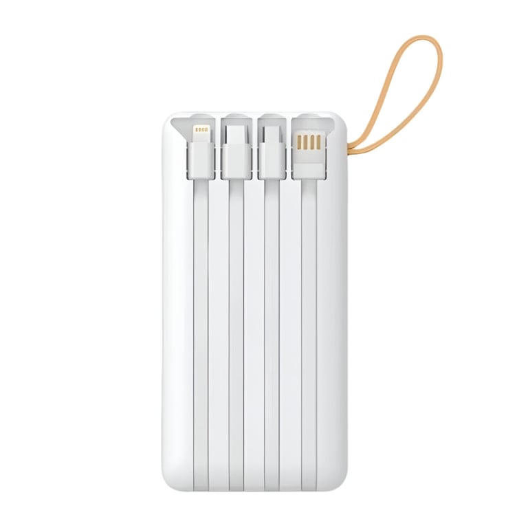 Power Bank 10000mAh Dual USB with Built-in Cabels