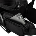 Jones Higher 32L Backpack close up of side waist pocket with phone inside