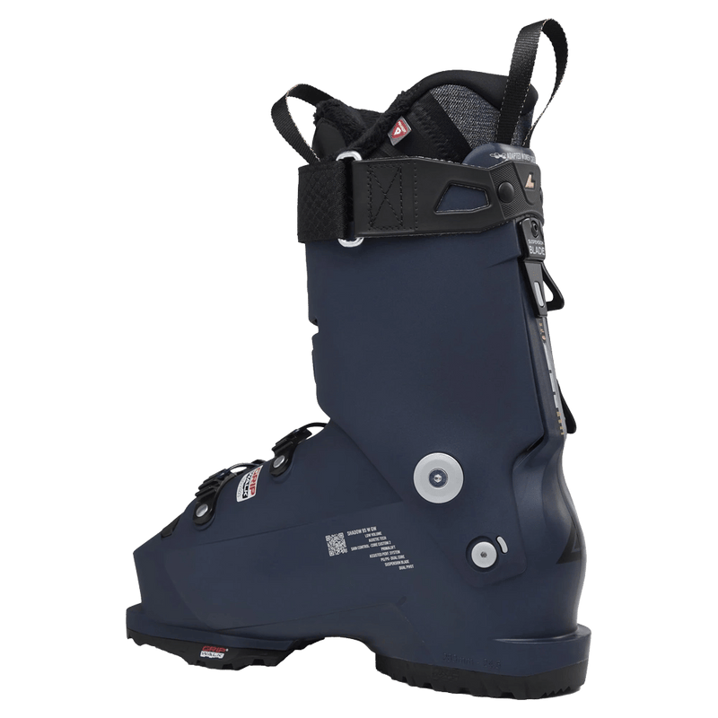 Back  view of the Lange Shadow 95 LV GW Ski Boots, blue titanium, women´s model.