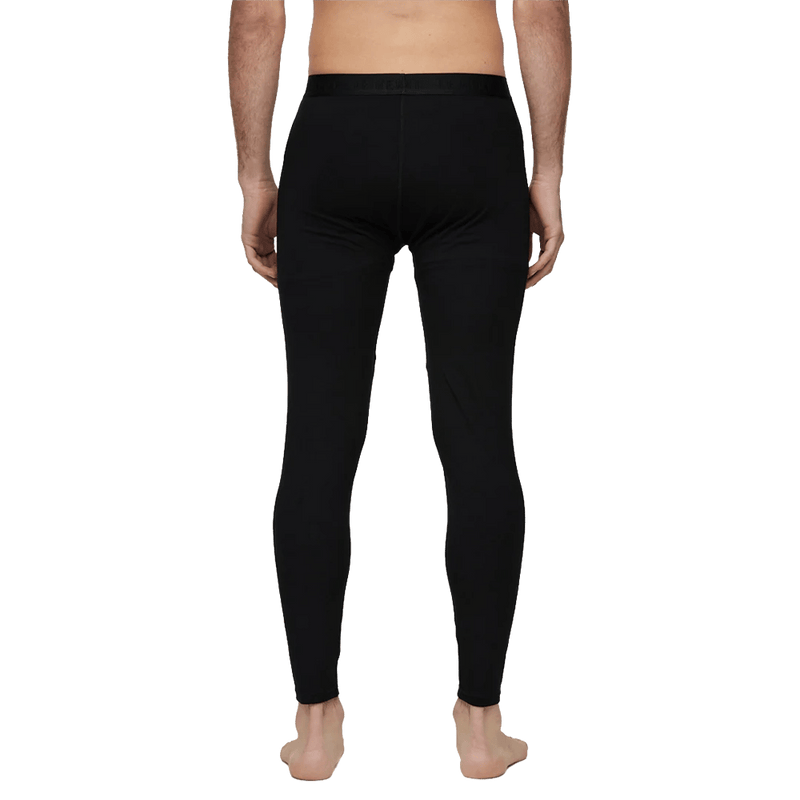 Man wearing Le Bent Core Midweight Thermal Bottom Black back view