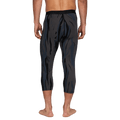man wearing Le Bent Midweight Thermal 3/4 Bottom in ombre snow gum back view