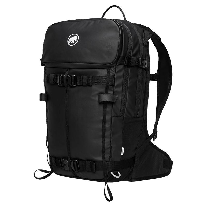 Main view of the mmmut Nirvana 22L Backpack in Black colourway, unisex model