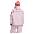 Back view of woman wearing the Rojo Nine Oh Ski Jacket - Womens in Pink-a-boo.