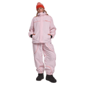 Front view of woman wearing the Rojo Nine Oh Ski Jacket - Womens in Pink-a-boo.