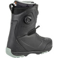 Nitro Club Boa black snowboard boot with dual Boa dials, rear side view showing synthetic shell and Cloud 5 liner.