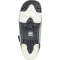 Bottom view of Nitro Club Boa snowboard boot sole with black and white textured rubber tread and logo.