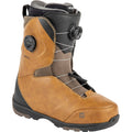 Tan leather Nitro Club Boa snowboard boot with dual Boa dials, black accents, and a rugged sole, side profile.