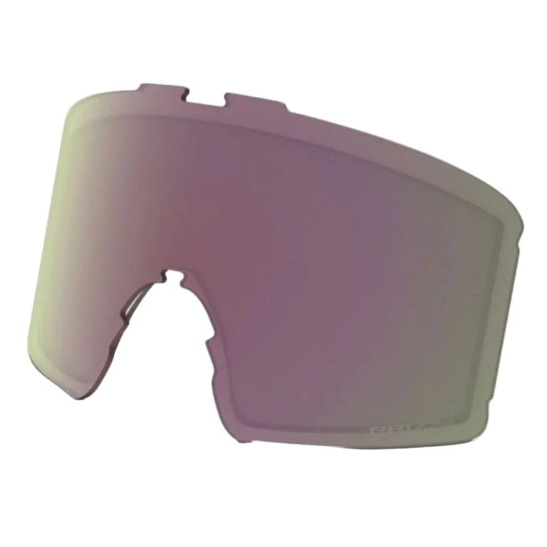 Oakley Line Miner XS replacement goggle lens with a rose pink mirrored finish and cylindrical shape.