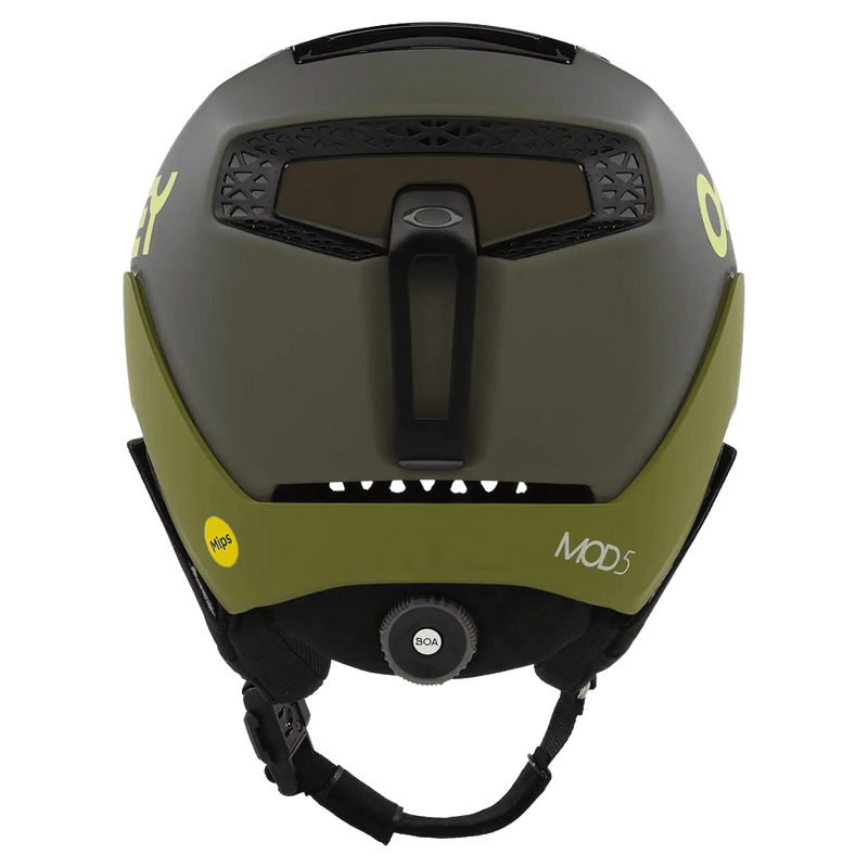 Back view of the Oakley Mod 5 MIPS Helmet in Dark Brush Fern