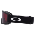 Side view of the Oakley Target Line XL Goggles in Matte Black, Prizm Dark Grey lens, unisex model