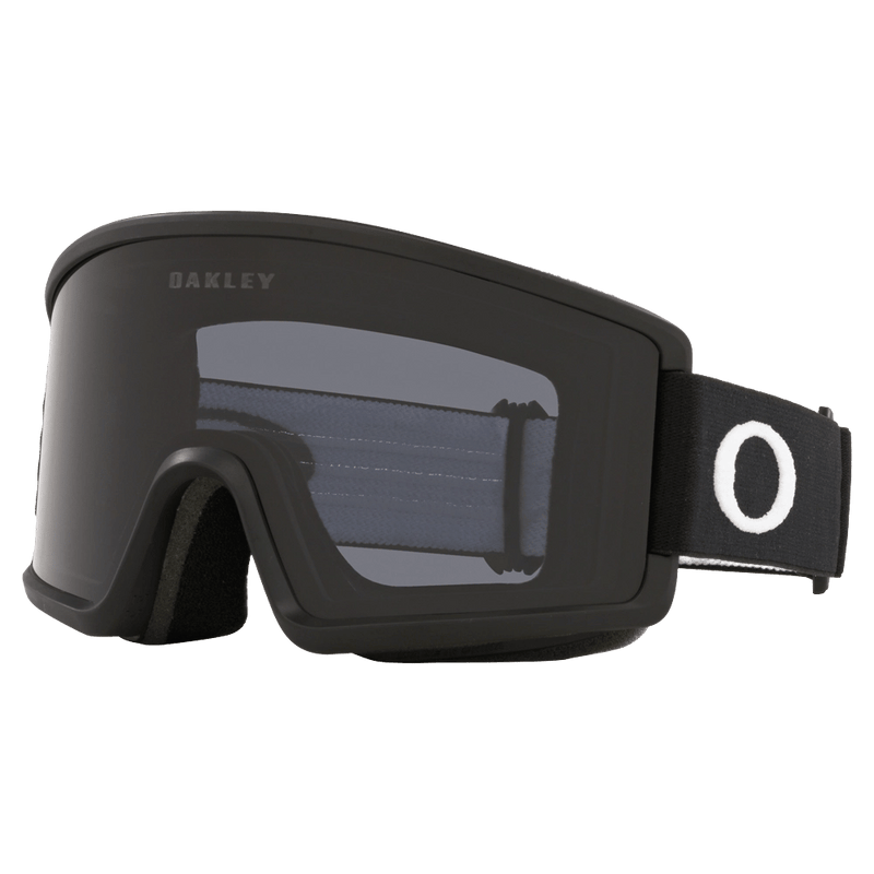 Main view of the Oakley Target Line XL Goggles in Matte Black, Dark Grey lens, unisex model