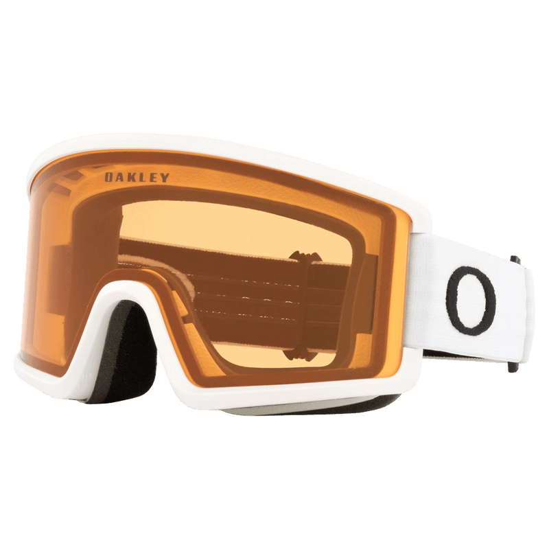 Main view of the Oakley Target Line XL Goggles in Matte White, Persimmon lens, unisex model