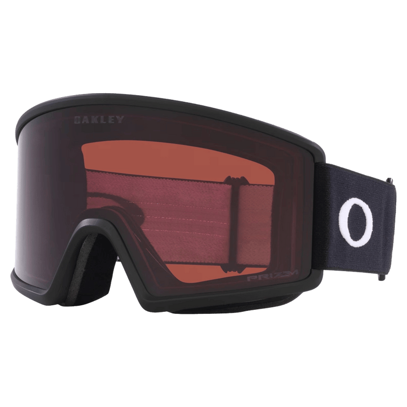Main view of the Oakley Target Line XM Goggles in Matte Black, Prizm Dark Grey lens, unisex model