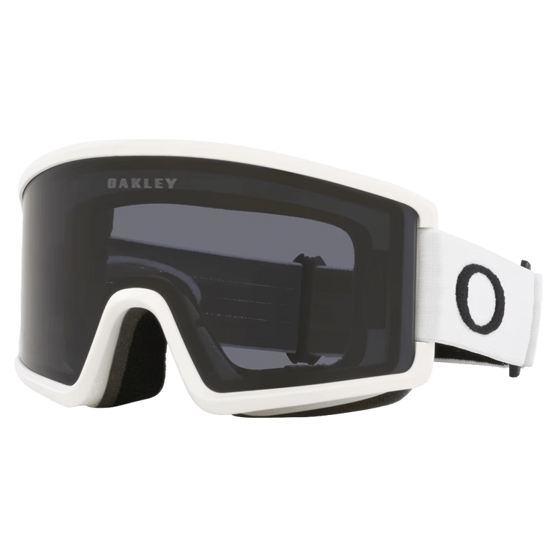 Main view of the Oakley Target Line XM Goggles in Matte White, Dark Grey lens, unisex model