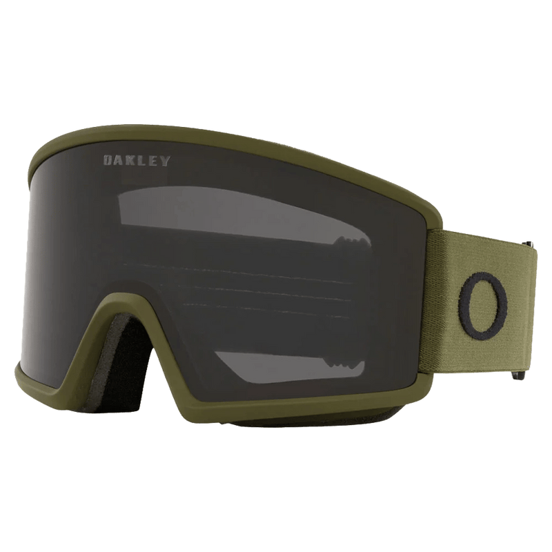 Main view of the Oakley Target Line XM Goggles in Dark Bush, Dark Grey lens, unisex model