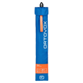 Blue Ortovox Alu 240 PFA avalanche probe storage bag with orange pull tab and white vertical logo.