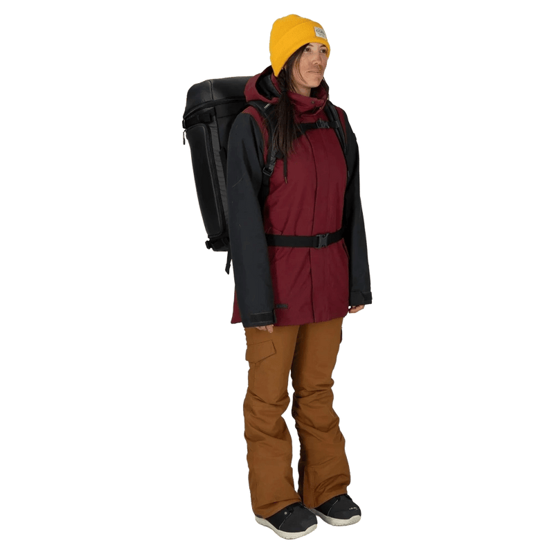 Backpacker  view of the OSPREY Mountain Bound Boot Pack + Black Bags,  26/27 Unisex's model