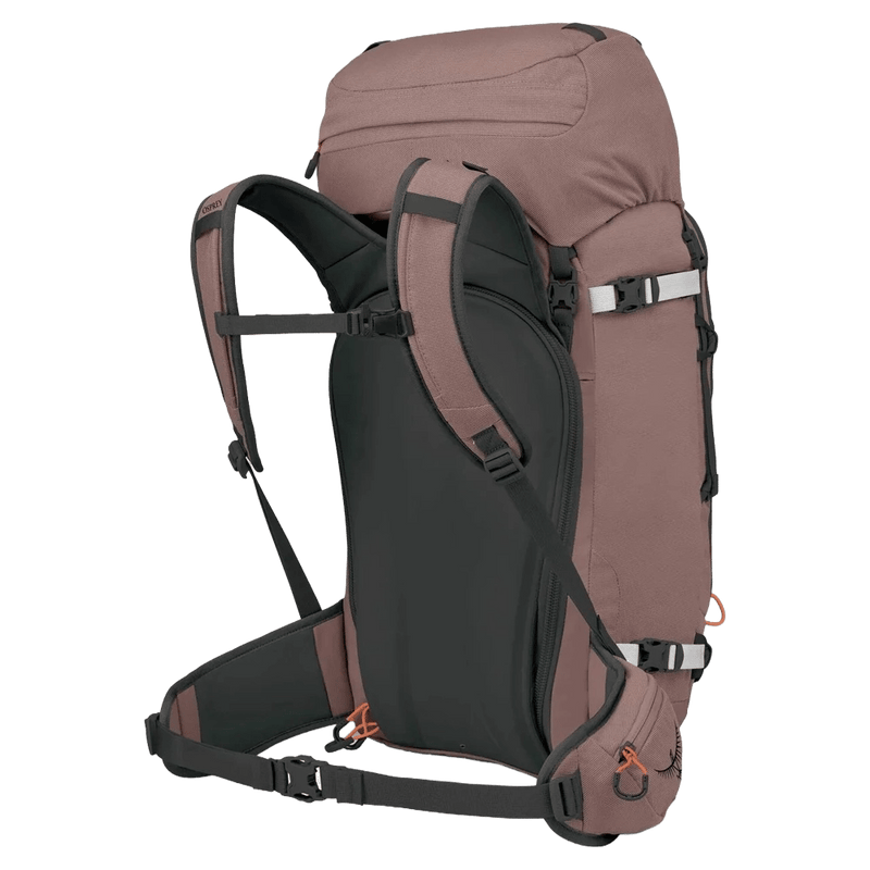 Back view of the OSPREY Sopris 45L Magma Brown_Raven Black Bags,  26/27 Unisex's model
