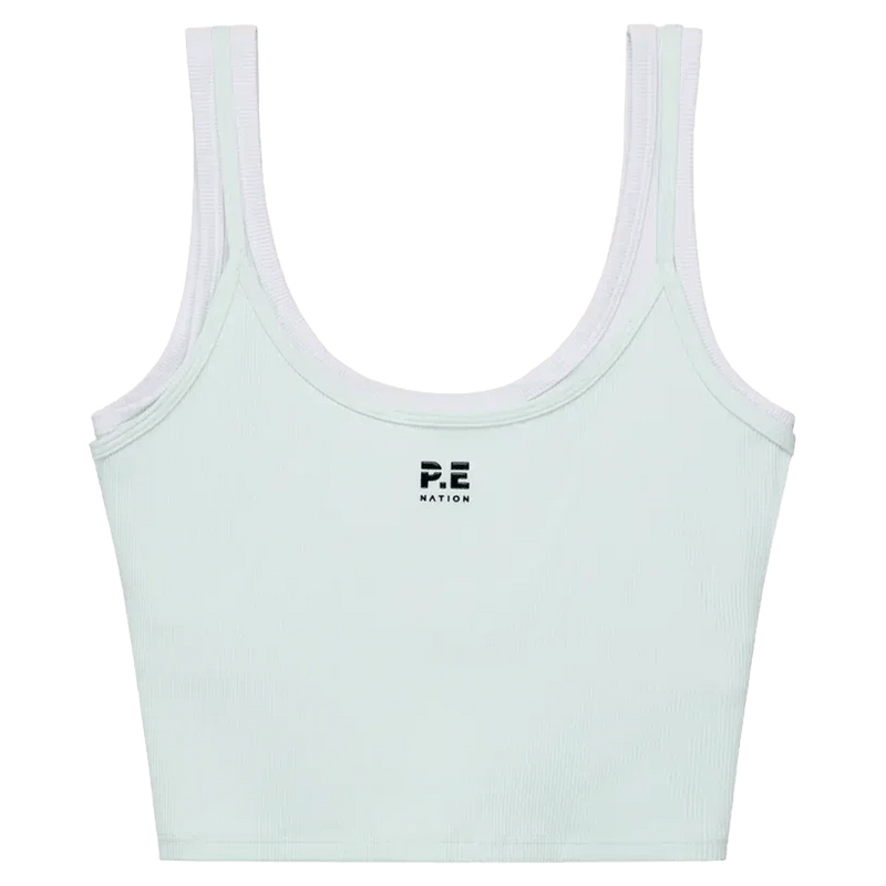 Solo view of the PE NATION Forward Tank Hint of Mint/Optic White Tops,  26/27 Womens's model