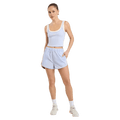 Full view of the PE NATION Forward Tank Heather Blue/Whisper White Tops,  26/27 Womens's model