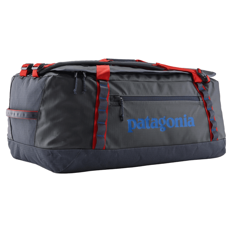 Main view of the Patagonia Black_Hole_Duffel_70L_Smolder Blue w/ AmanitaRed 49348 Bags,  26/27 Unisex's model